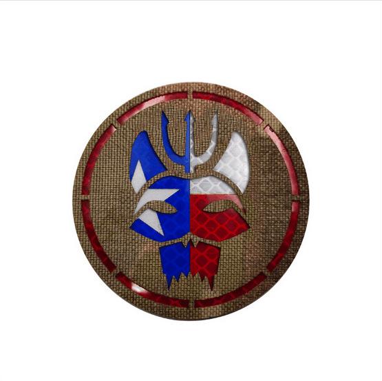 Trident Cat Head Reflective Camouflage Velcro Patch – Stylish Outdoor Backpack/Arm Badge