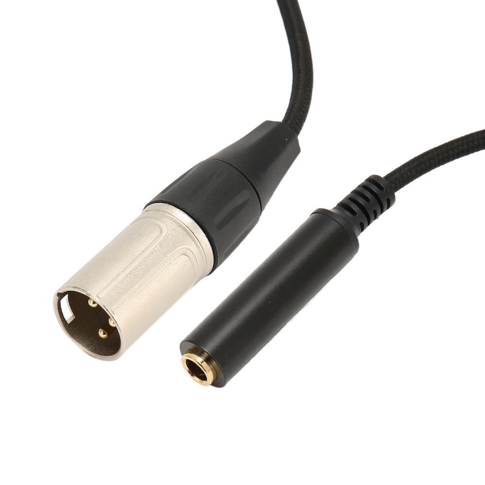 3 Pin Male To 6.35mm Socket Microphone Cable 0.3m / 0.98ft Sound Cable Audio Equipment Linking