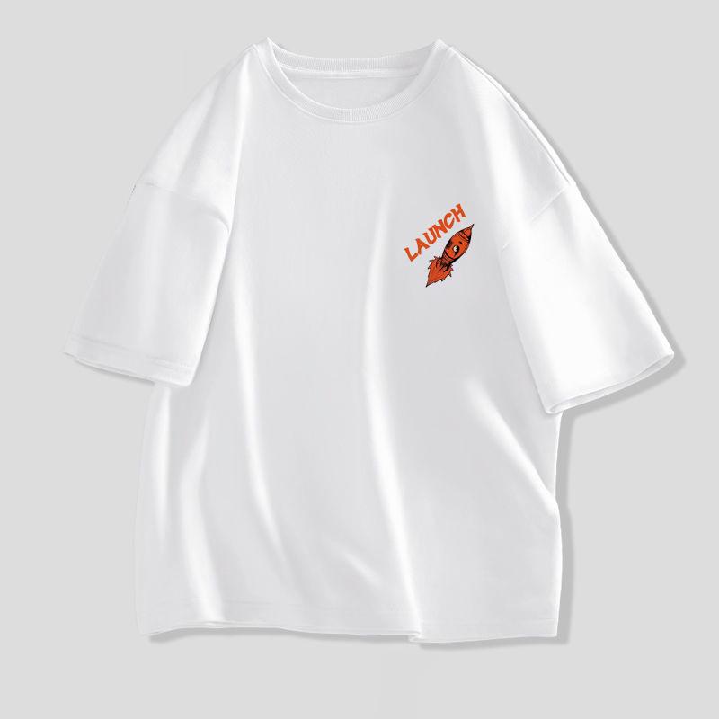 Футболка с короткими рукавами, мужская хлопковая летняя новая тяжелая свободная футболка с половиной рукавов, модная верхняя одежда