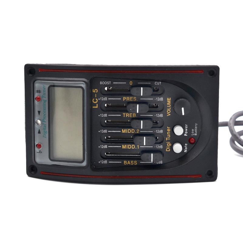 LC-5 5 Band Acoustic Guitar Preamp EQ Equalizer Pickup Tuner System with Micro Phone Pickup for Acoustic Guitar