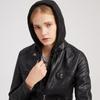 Women's Removable Hooded Faux Leather Jacket Motocross Racer Biker Double Zip Slim PU Motorcycle Short Moto Coat Classic Bomber Outerwear S-4XL