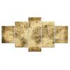 Modern HD Printed Wall Art Frame Canvas Pictures 5 Pieces World Map Painting Poster Home Decor For Living Room