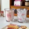Милая стеклянная кружка с бантом для воды, мультяшная стеклянная кружка с бантом, полосатая милая кружка для кофе, бытовая кружка для фруктового чая, лимонада, подарок для девочек