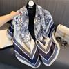 Four Season Style 110 * 110 Cm Silk Smooth Encrypted Brocade Large Square Scarf Scarf Thin Shawl Travel Sunscreen