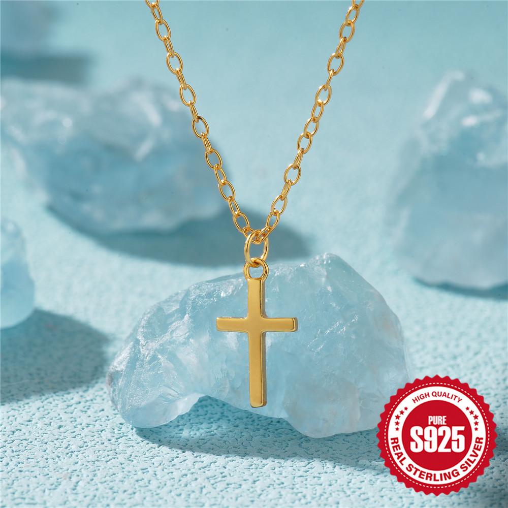 canner 925 пробы стерлингового серебра 1шт модный крест кулон ожерелье ювелирные изделия подарок для женщин повседневная одежда свадьба вечеринка помолвка день святого валентина