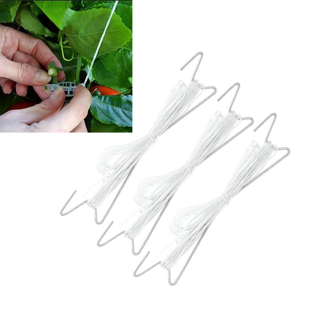 10PCS Tomato Support Hooks Iron Garden Plant Climbing Hooks with 10 Meters Twine to Prevent Tomatoes From Pinching Or Falling Off