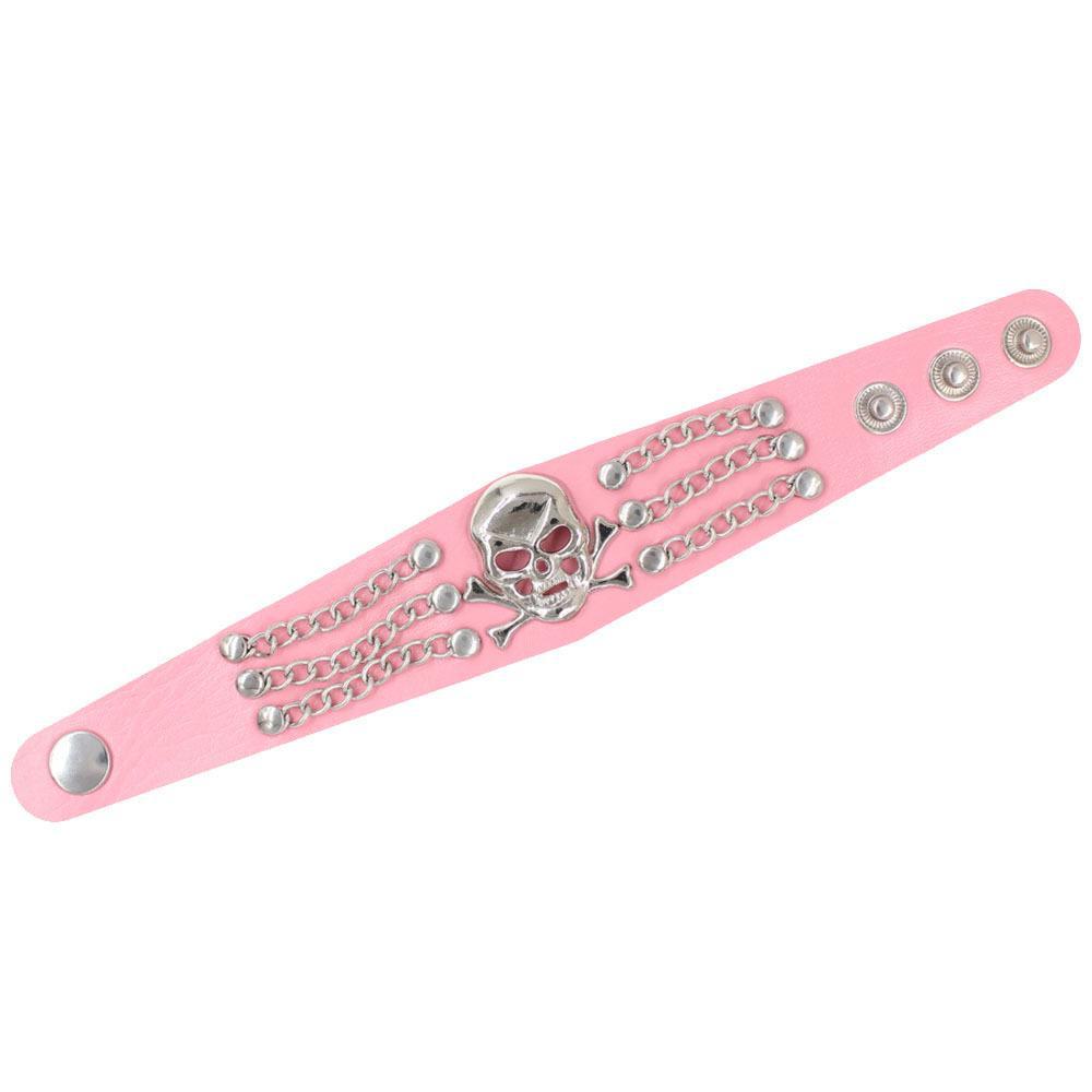 Браслет с заклепками в виде европейского и американского панк-черепов — модный стиль ночного рок-клуба