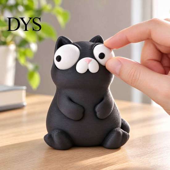 Забавные фигурки с подвижными глазами, забавное 3D-печатное украшение, форма бегемота/гуся/кошки, милое с большими новизными животными-формами, подвижные глаза, интерактивное