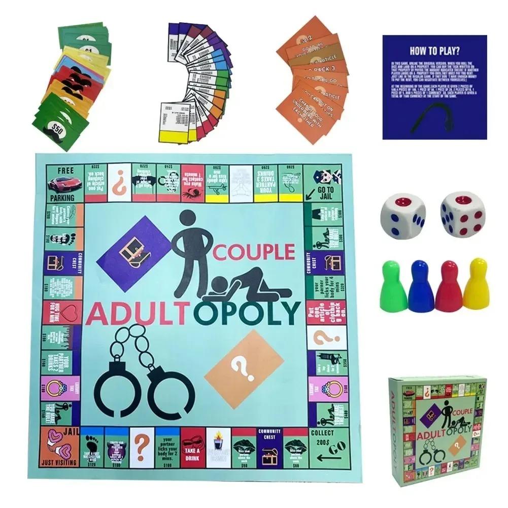 Настольные игры Adultopoly Для пары Вечерний свидание Забавные карточные игры для отношений Интерактивные подарки на День святого Валентина идеально подходят для мужа жены Карточные игры Игрушка