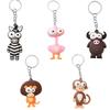 Cartoon Zoo Animals Keychain Resin Doll Couple Key Chain Men's and Women's Jewelry Bag Pendant Children Lovely Keychain