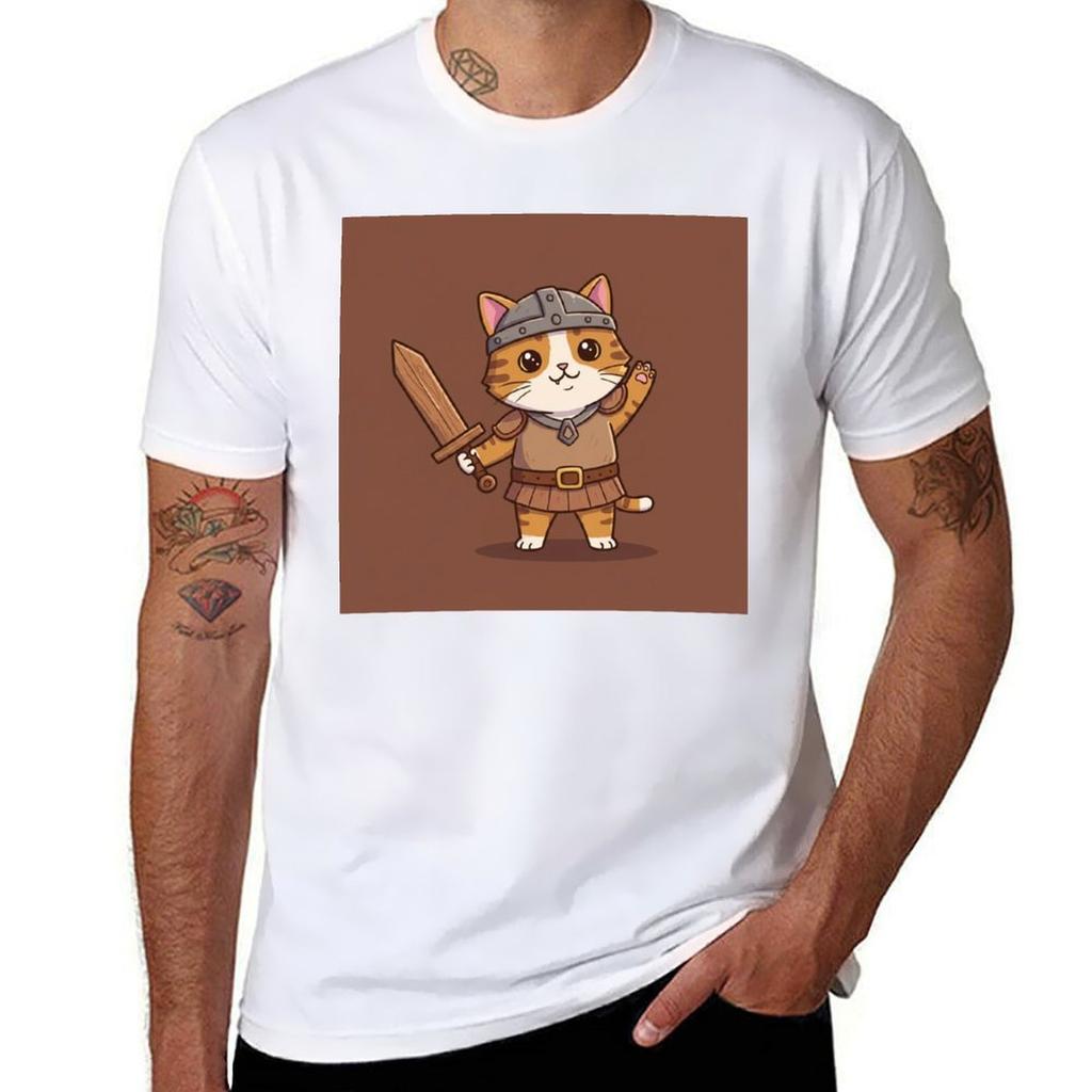 Meowdy Knight Tshirt Sports Fans Animal Prinfor Boys Vintage Graphic Tee Plus Sizes T Shirts For Unisex Cotton