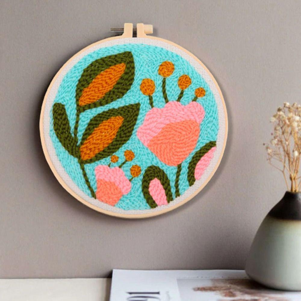 Набор для вышивания иглой с цветочным узором, Набор для вышивания, Домашний декор, Ковровое вышивание, Стартовый набор