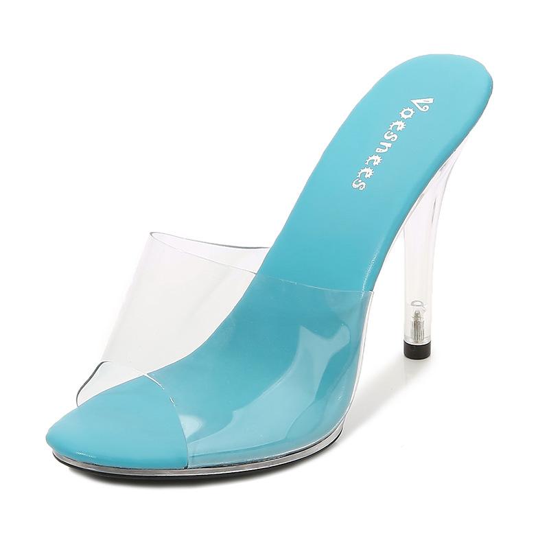 Женские 11 см Сексуальные Прозрачные Босоножки на Высоком Каблуке - Супер Высокие Туфли для Вечеринки в Ночном Клубе (Размер 35-43), Сексуальные вечерние туфли на высоком каблуке большого размера для женщин