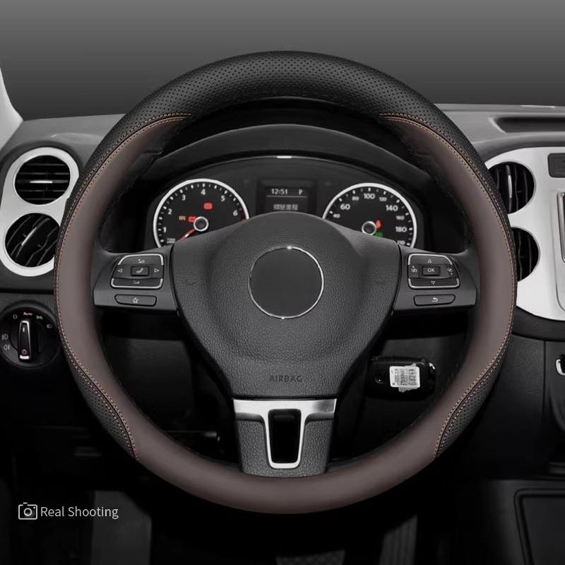 Для VW Volkswagen Tera Teramont Чехол на руль Автомобильный чехол на ручку из кожи Ультратонкий Противоскользящий Дышащий Аксессуары для интерьера