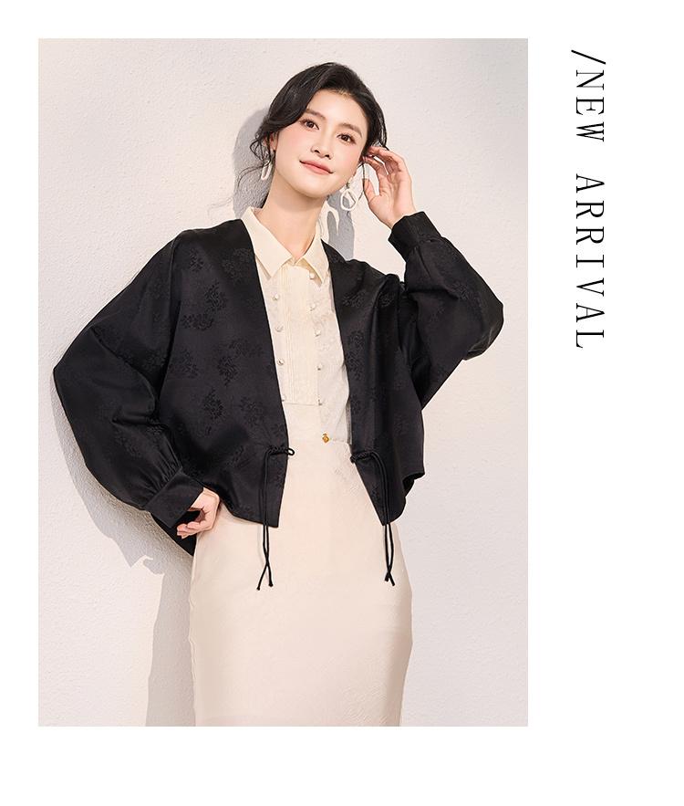 Jacquard New Chinese Style High-End Feeling Women's Coat