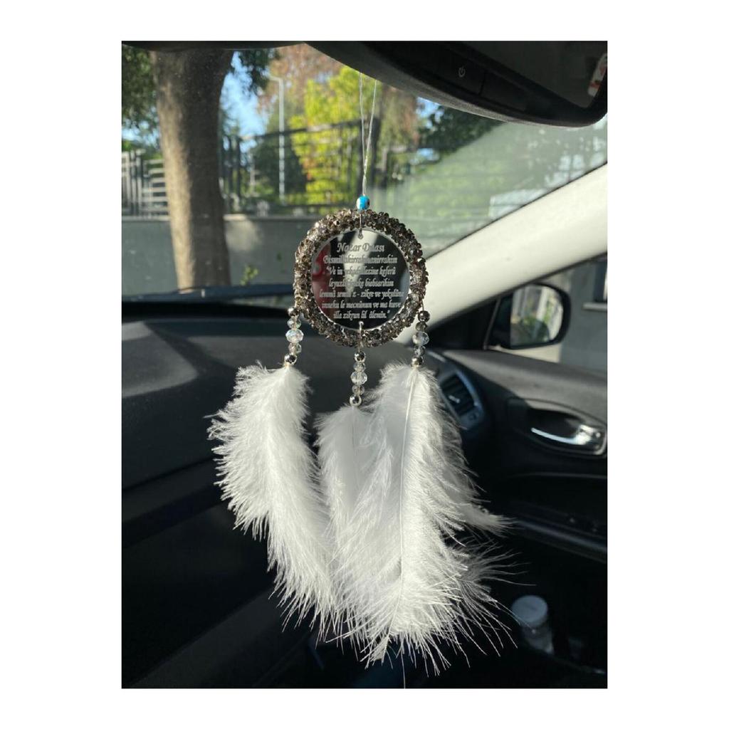 Handmade Dream Catcher Gift Evil Eye Prayer Mirrored Car Rear View Mirror Ornament New