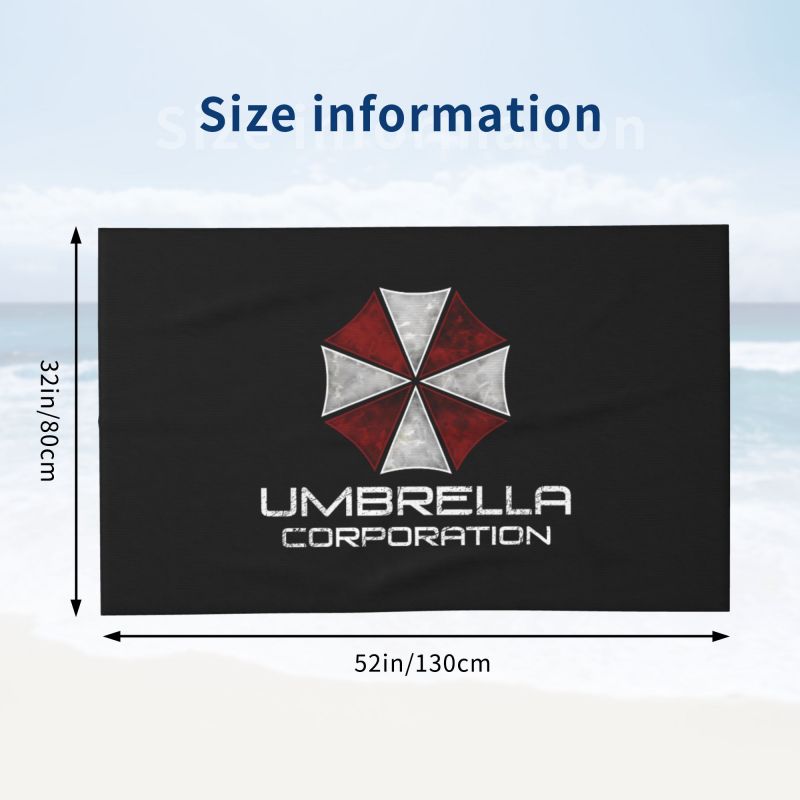 Полотенце для ванной с принтом Umbrella Corporation, из микрофибры, супервпитывающее, для путешествий, плавания, спорта, пляжное полотенце