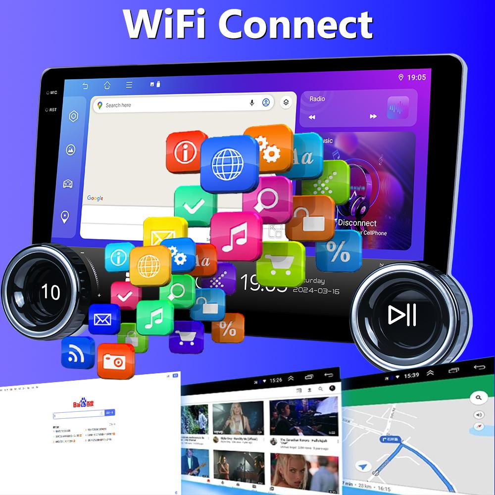 Reakosound Android 4 Core Car Radio 10.1" High Definition GPS Navigation Bluetooth Universal Car Multimedia Player Carplay Stereo