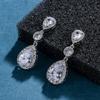 Bridal High-end Earrings Temperament Elegant Water Drop Zircon Stud Earrings European and American Cross-border Fashion Women's Exquisite Earrings