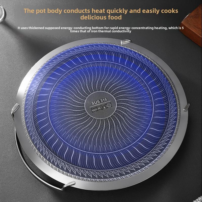Home Outdoor Stainless Steel Barbecue Plate, Korean Style Teppanyaki Induction Cooker, Can Be Used To Fry Baking Tray with Fire