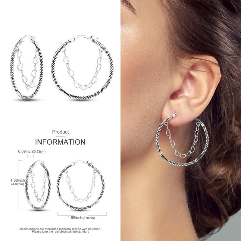 2024 New Earring for Women 925 Silver Sparkling Star Butterfly Heart Tassels Feather Hoop Earrings Engagement Wedding Jewelry