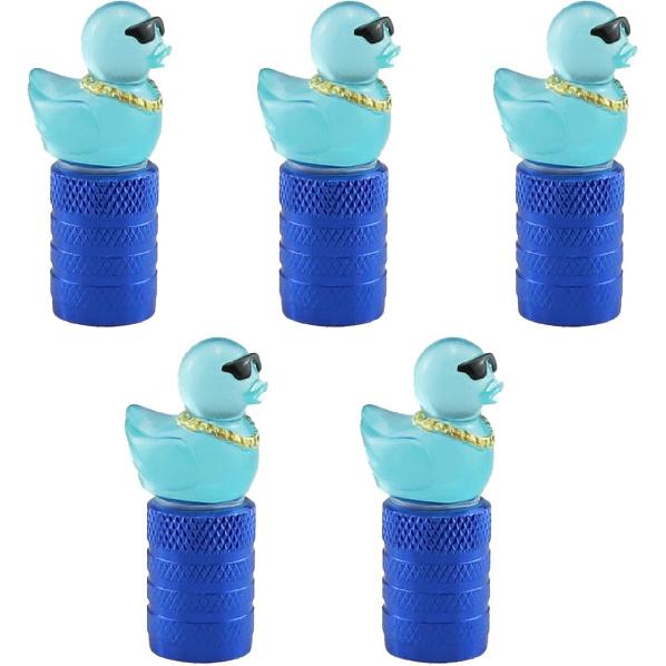 Cute Duck Valve Stem Caps, Tire Valve Caps, Glow in The Dark Hot Rubber Cover (5 Pack) Universal for Car Truck SUV Motorcycle Bicycle Replacement