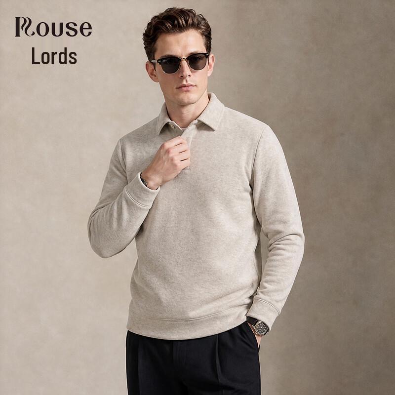 Lords Men's Silk-Wool Blend Long Sleeve Polo Shirt