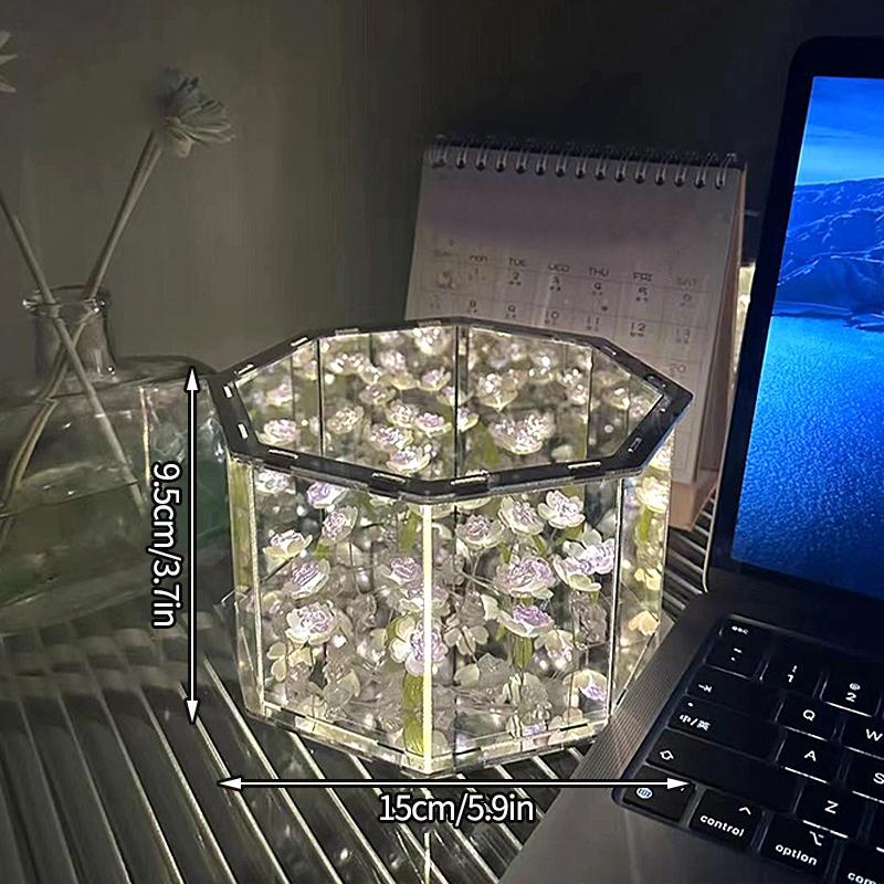 DIY Искусственная Роза Тюльпан Орнамент Ручной Работы Люминесцентный В Темноте Готический Декор Комнаты Домашний Декор для Девочек Украшения Для Стола