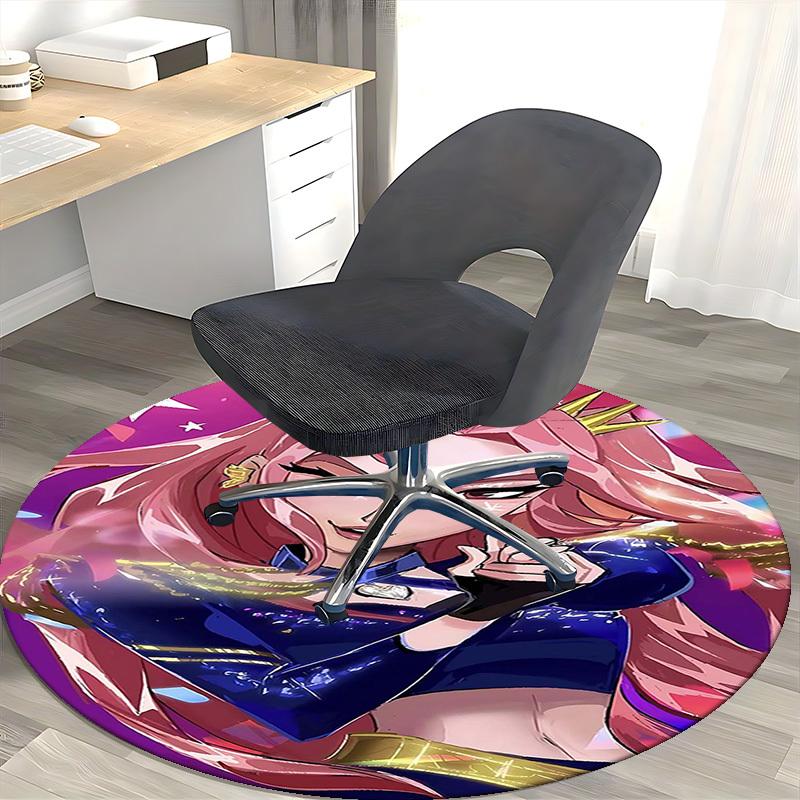 1pc Anime Design Round Carpet - Office Chair Mat, Non-Slip Rug for Anime Fans | Perfect Gift for Anime Lovers | Suitable for Home Decor, Living Room