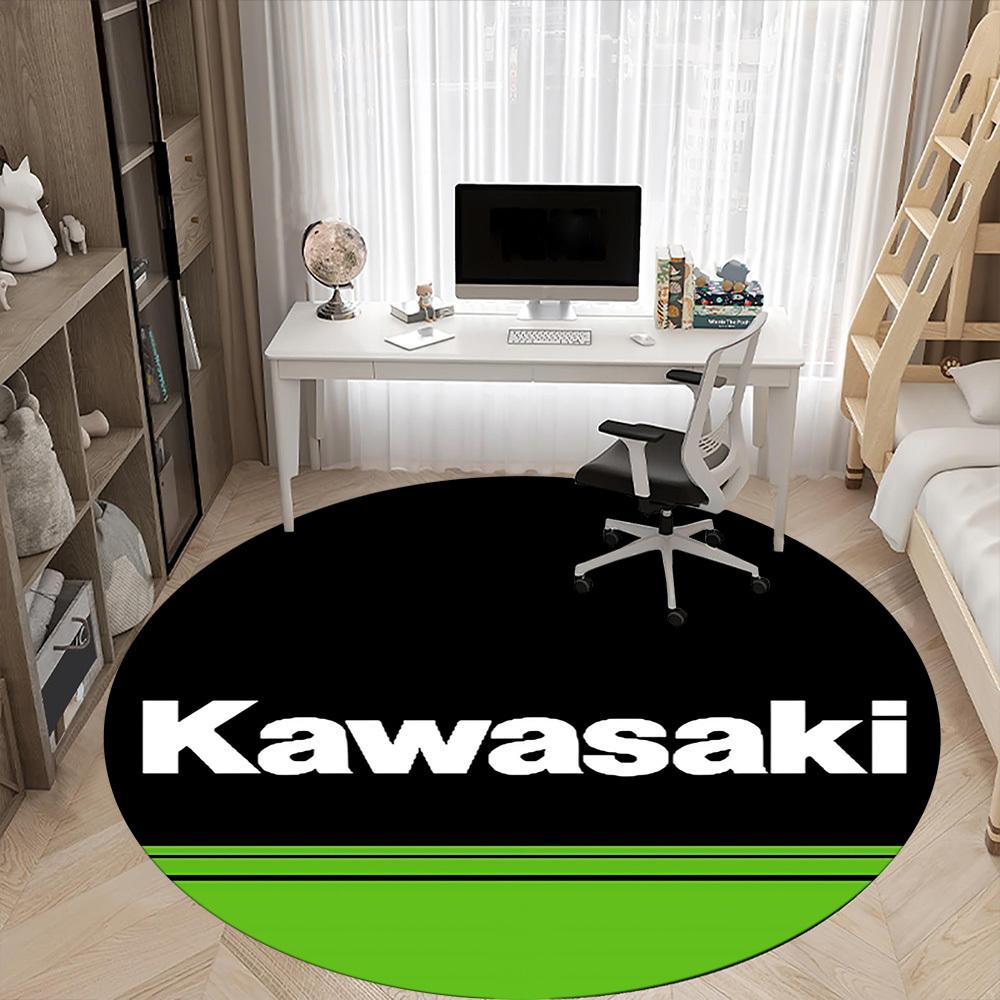 1 шт. Круглый офисный коврик Kawasaki, Нескользящий, Мягкий и прочный офисный коврик для декора интерьера, Идеально подходит для офиса, Красивое украшение