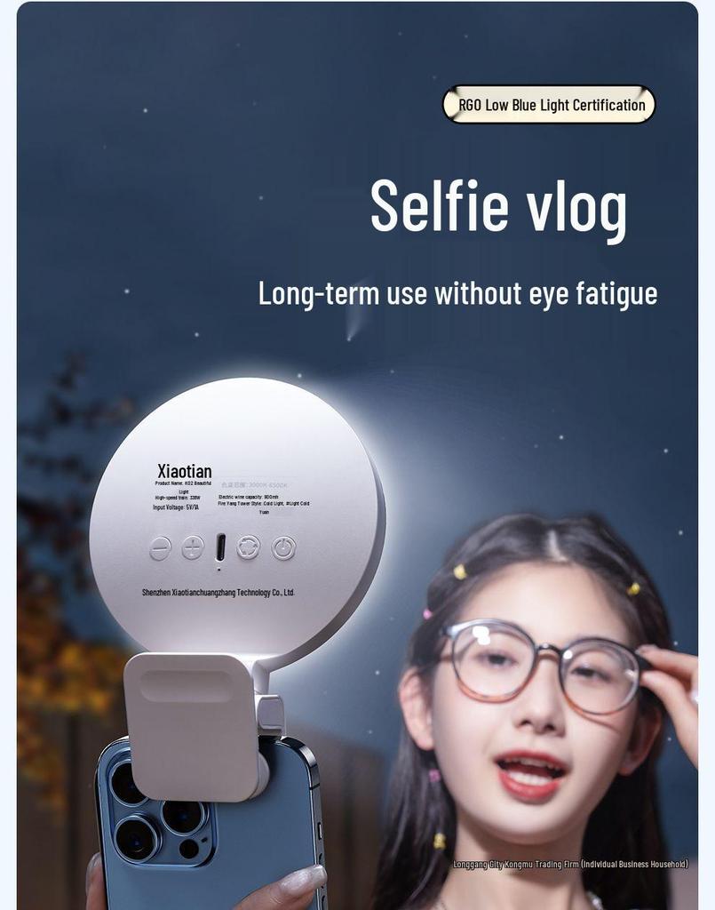 Портативный светодиодный заполняющий свет для мобильных телефонов - Идеально для прямых трансляций, макияжа, фотографии, селфи и студентов.