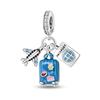 New 925 Silver Airplane Passport Vacation in Rome Beads Charm Pendant Fit Bracelet Necklace DIY Gift Women