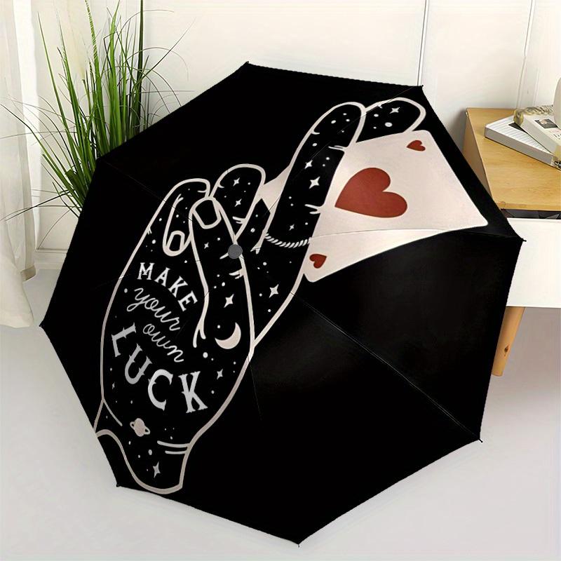 1pc Make Luck Automatic Open/Close Umbrella, Portable Folding Umbrella for Travel, Themed Events,
