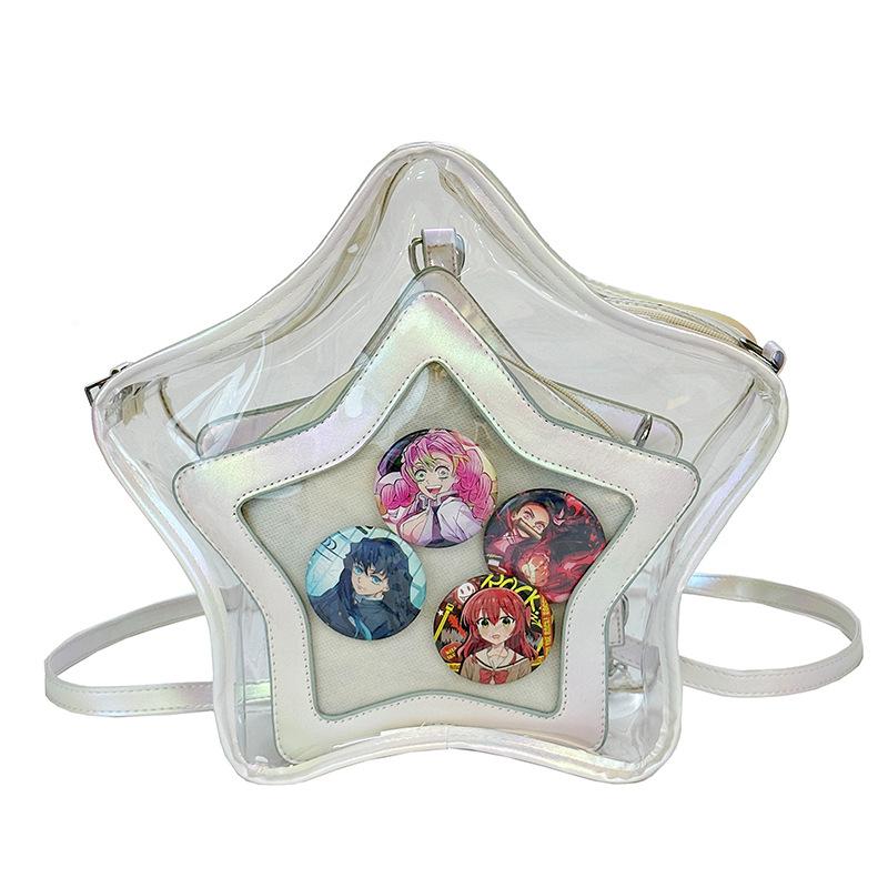 Звезда пентаграмма прозрачная сумка женская на плечо через плечо кроссбоди большая вместимость рюкзак