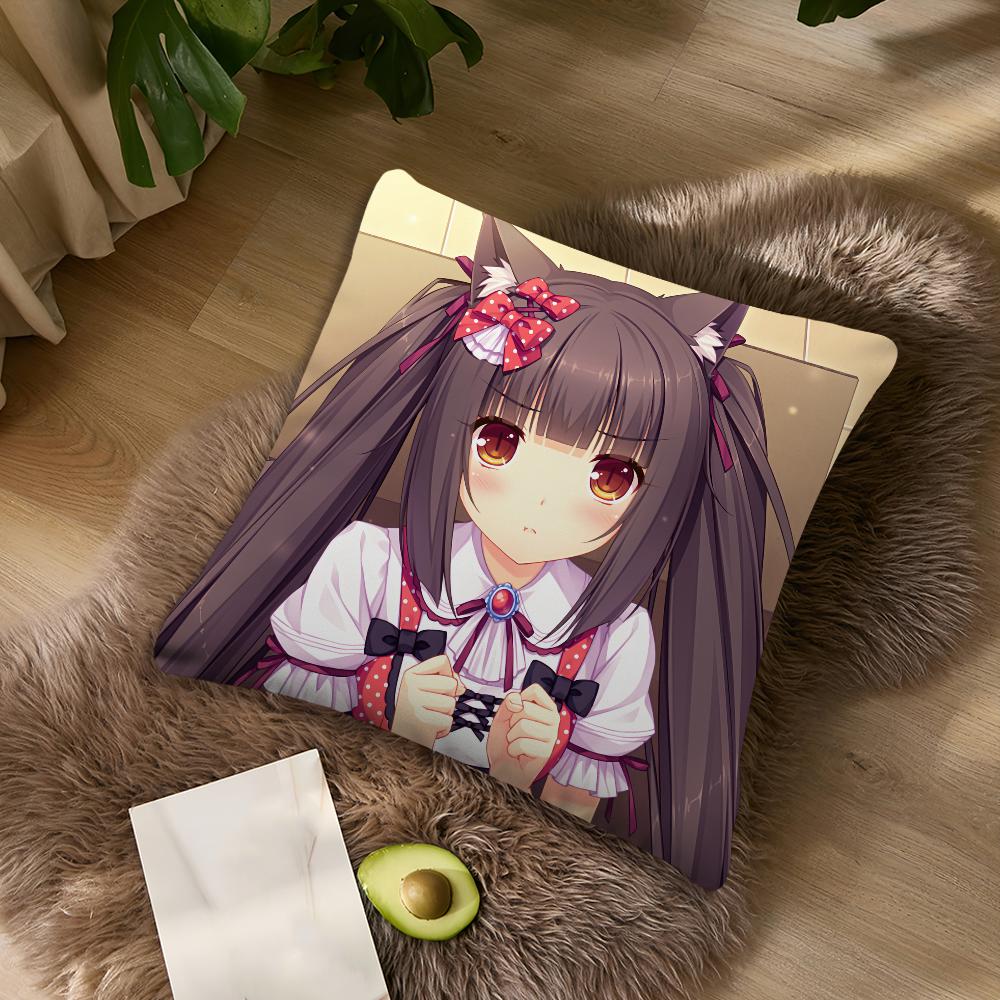 Девушка-кошка Милая N-Nekopara Chocola подушка Для спальни Автомобиля Кофейни Комнаты Мягкая и Гостиной Дивана Декоративная наволочка