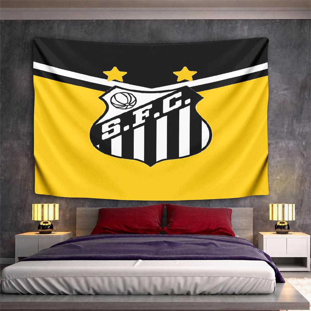 Yellow black shield logo S.F.C. two stars sports theme tapestry Patterned tapestry for bedroom and living room home decor sofas