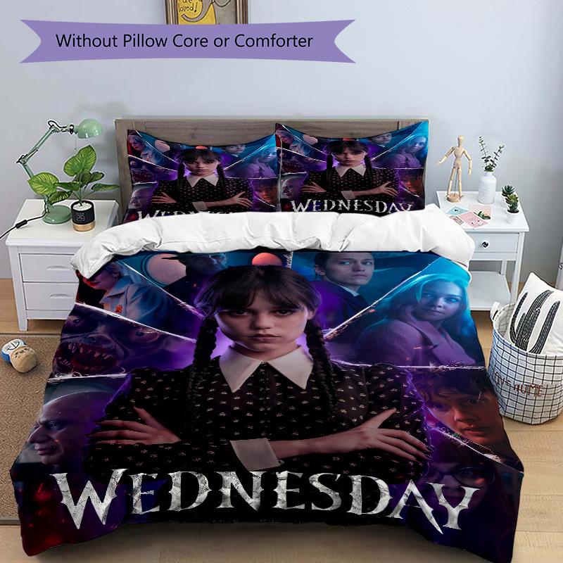 Wednesday Addams Mystery Print 3Pcs Bedding Setduvet Cover With 2 Bedropillowcase Home Birthday Gift