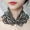Neck Collar Print Shiny Variety Loop Scarf Ruffle Lace Scarf Pearl Pendant Organza Chiffon Scarves Bandana Headband