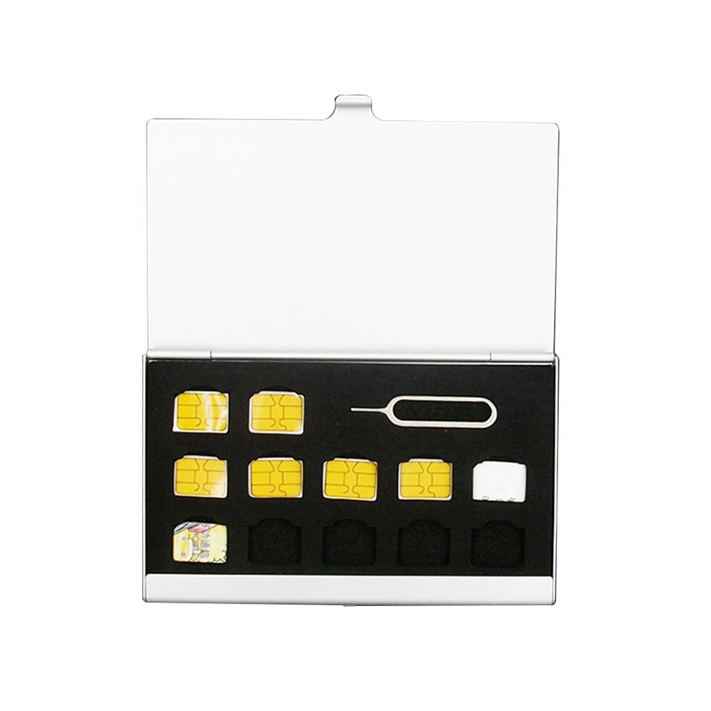 Алюминиевый портативный чехол для хранения памяти мобильного телефона Apple Samsung 56, SIM-карта, защитный чехол