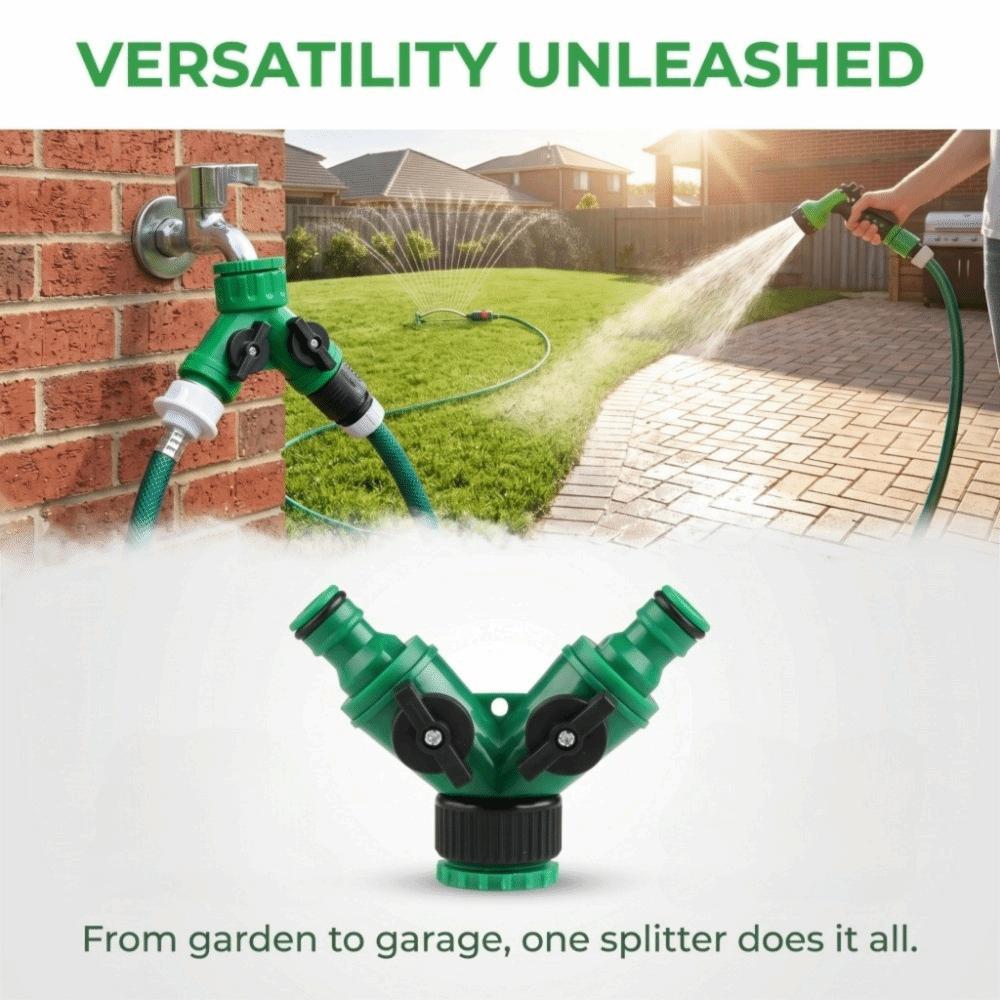 Female Thread Water Splitter Pipe Fitting Valved Splitter Y-Shaped Quick Connector Garden
