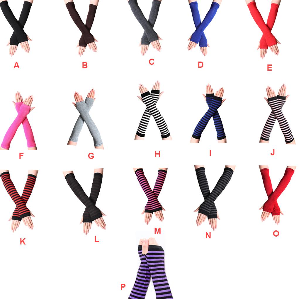 1 пара детских перчаток без пальцев простого стиля, удобные вязаные перчатки, вязание, рукоделие, нарукавники для девочек, защита рук для ношения на улице