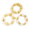 3 Pcs/Set Irregular Beaded Bracelets Bohemian Style Bangle Fashion Hand Chain  Women
