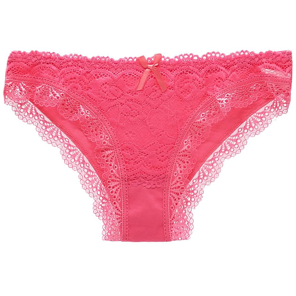Womens Underwear Cotton Sexy Front Lace Low Waist Hipster Panties Briefs Ladies Knickers for Woman 6 PCS/Lot