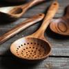 Wooden Kitchen Spoon Teak Wood Strainer Spoon Rice Scoop Paddle Large Wooden Spoon Skimmer for Cooking Wooden Kitchen Utensils