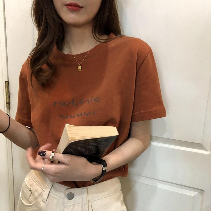 Летняя женская одежда с коротким рукавом, минималистичная футболка с буквенным принтом, свободная футболка в стиле Харадзюку, топы Y2K, модные футболки с графическим рисунком, женская уличная одежда