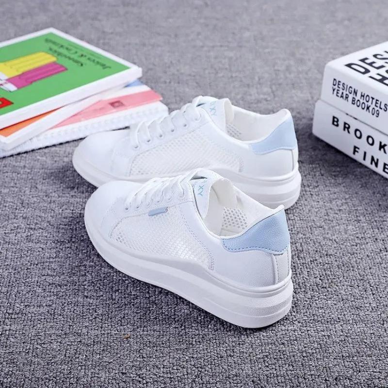Обувь женская 2024 тренд женские повседневные кроссовки летние удобные дышащие туфли на платформе для женщин универсальные туфли на шнуровке