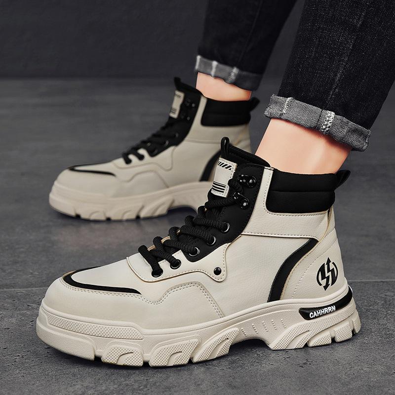 Fashion Motorcycle Men's Boots  Winter British Fashion Work Short Boots Fashion Outdoor Mountaineering Sports Casual Shoes