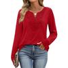 Women's Loose Comfortable Casual Fashion V-Neck Solid Color Long Sleeve Top