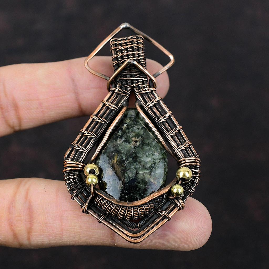 Eudialyte Pendant Copper Wire Wrapped Pendant Gemstone Pendant Handmade Copper Jewelry Designer Pendant Wire Wrapped Jewelry Engagement Gift