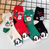 2022 Осень/Зима Дунхэмун Женские Длинные Рождественские Носки с Цветными Блоками